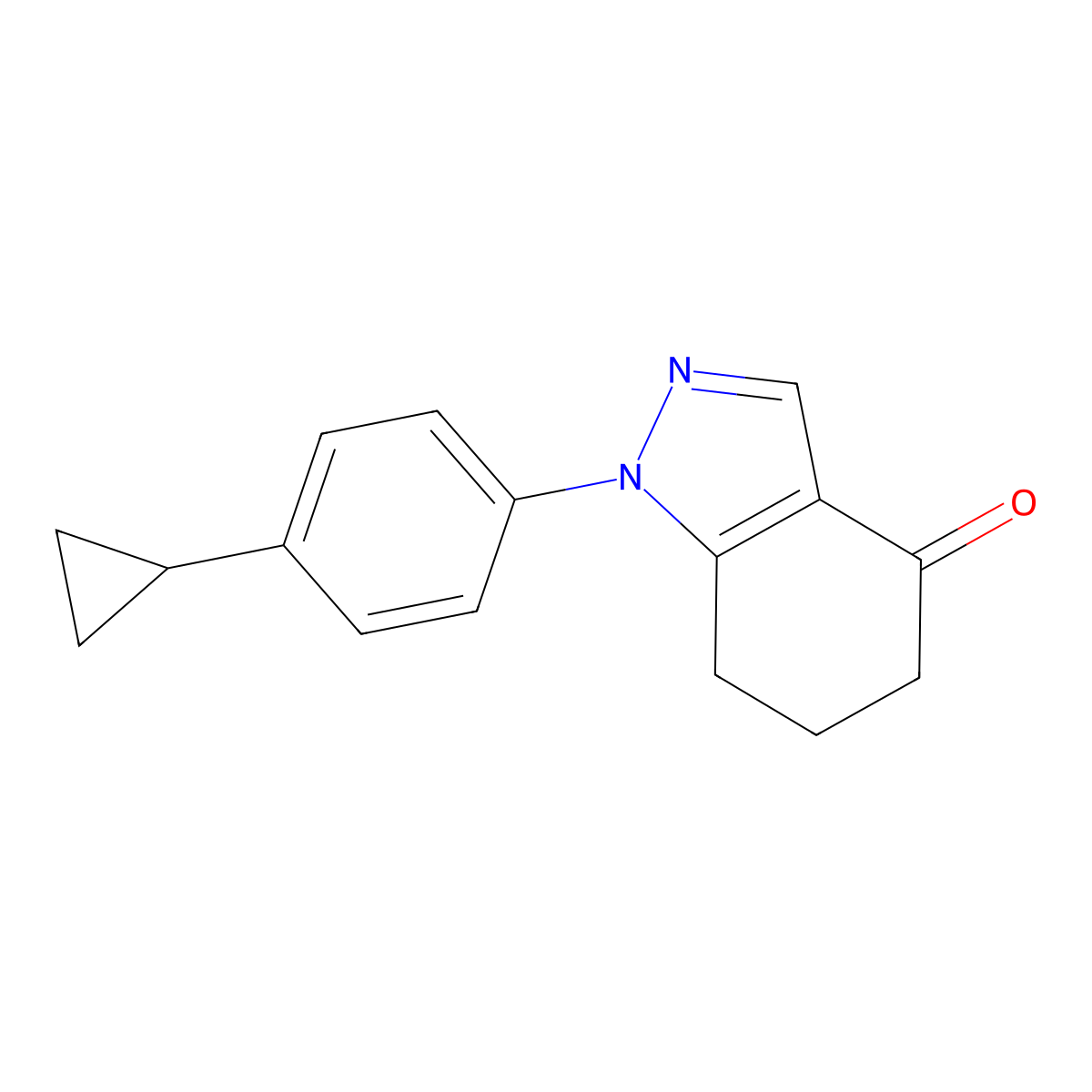 1-(4-cyclopropylphenyl)-4,5,6,7-tetrahydro-1H-indazol-4-one molecular structure, CAS 2288709-09-9