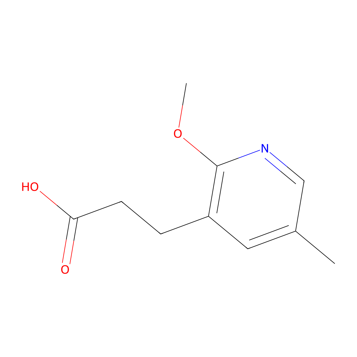 3-(2-Methoxy-5-methylpyridin-3-yl)propanoic acid molecular structure, CAS 2288709-16-8