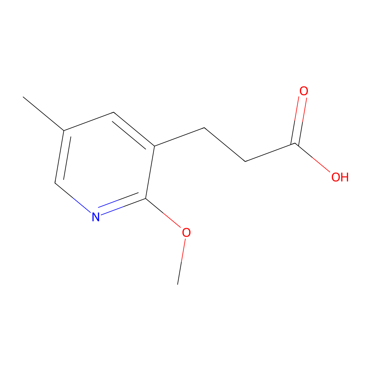 3-(2-Methoxy-5-methylpyridin-3-yl)propanoic acid molecular structure, CAS 2288709-16-8