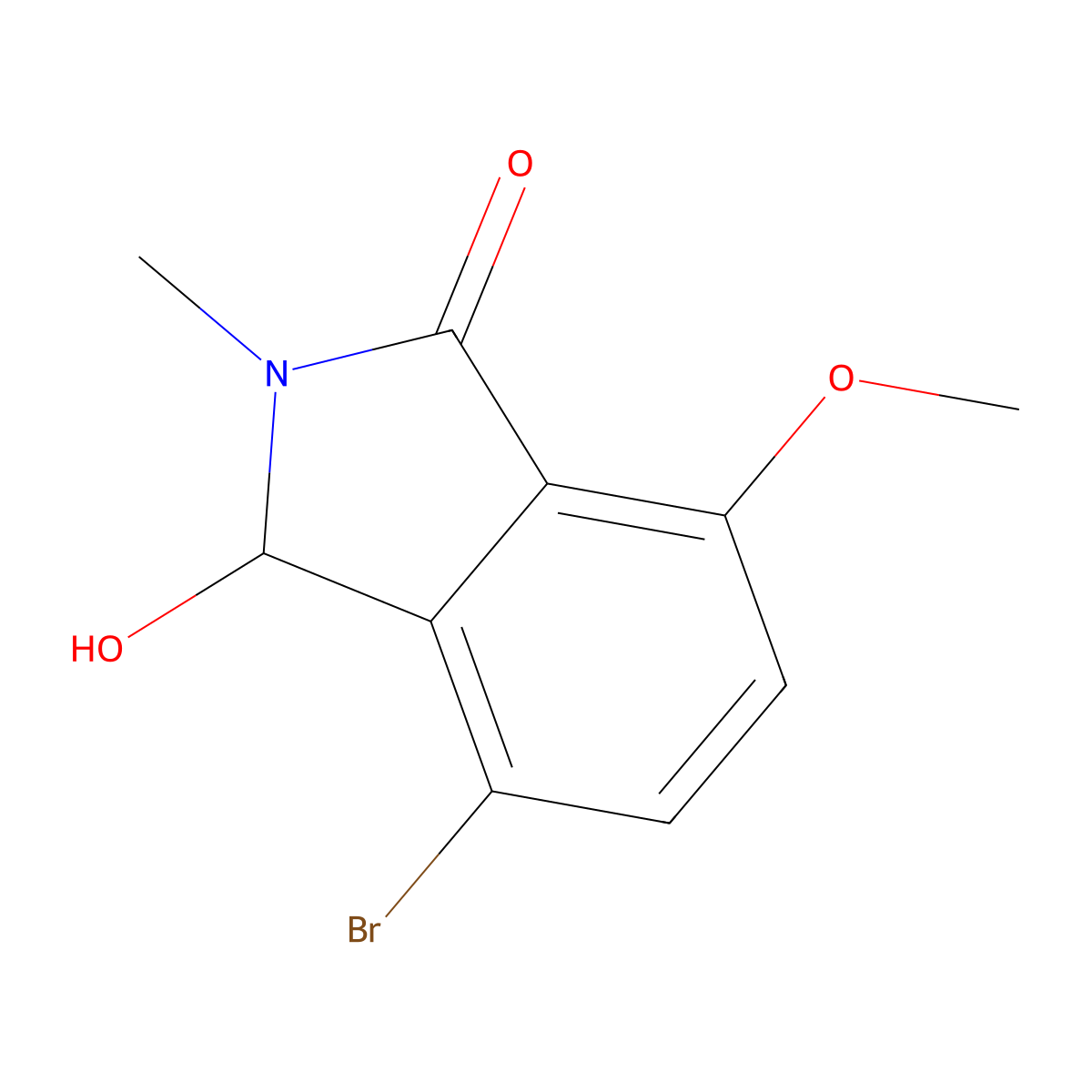 4-BRomo-3-hydroxy-7-methoxy-2-methyl-3H-isoindol-1-one molecular structure, CAS 2288709-32-8