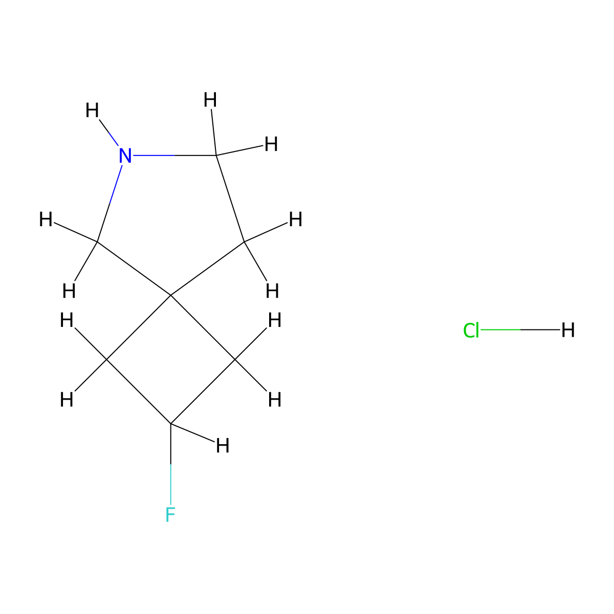 2-Fluoro-6-azaspiro(3.4)octane hydrochloride molecular structure, CAS 2288709-37-3