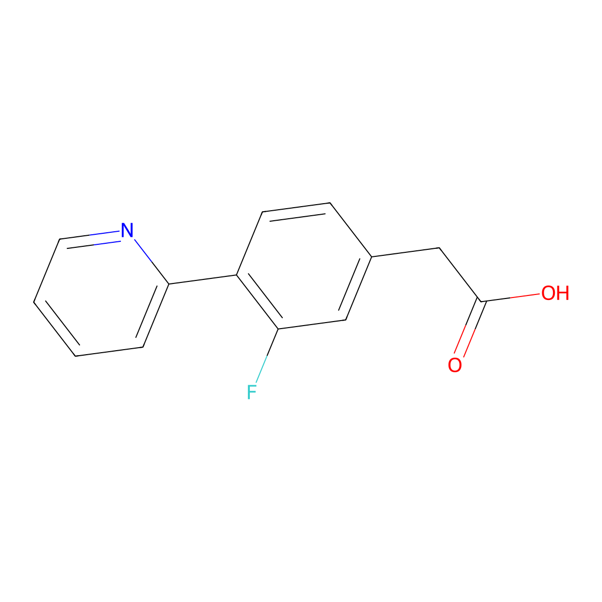 Benzeneacetic acid, 3-fluoro-4-(2-pyridinyl)- molecular structure, CAS 2288709-38-4
