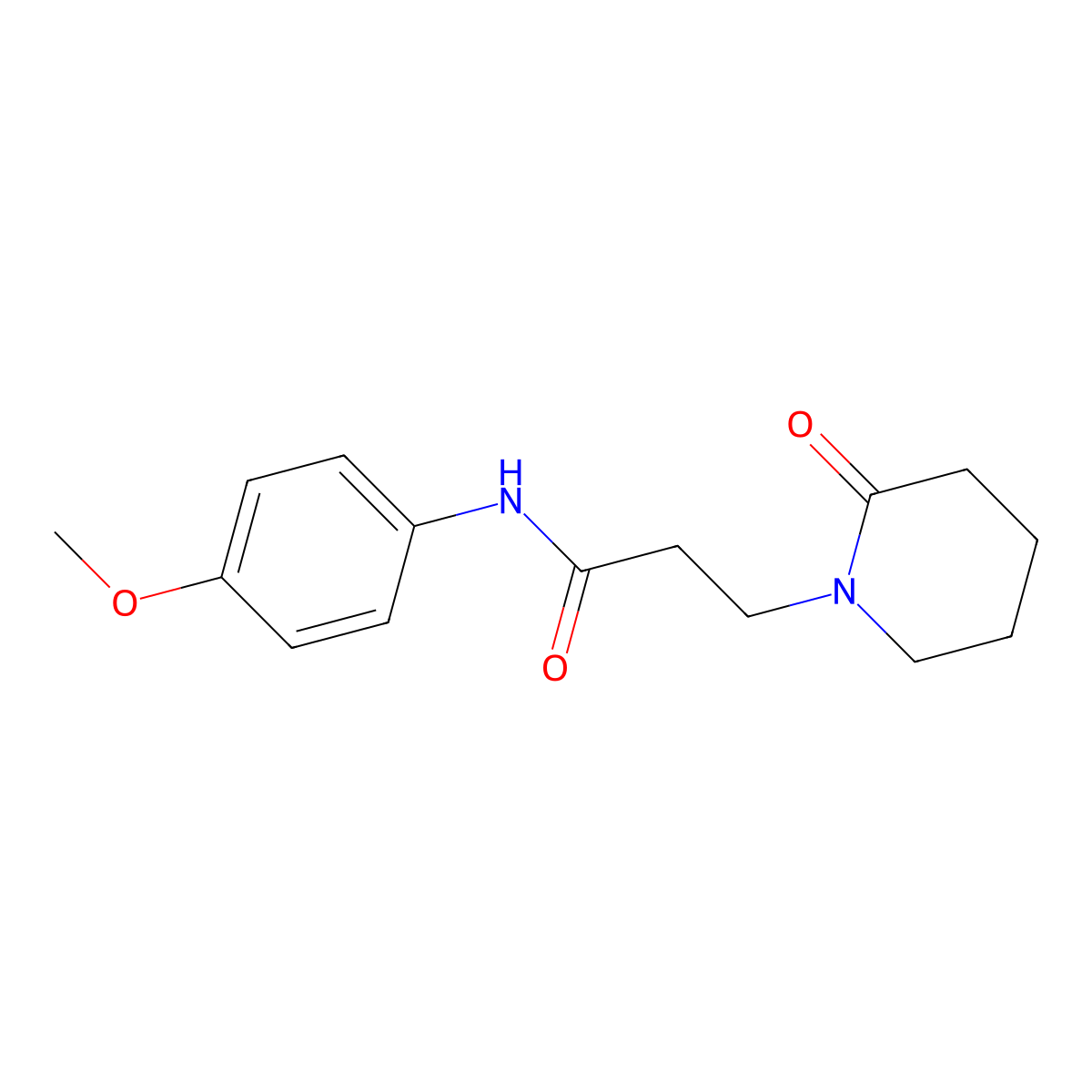 N-(4-MEthoxyphenyl)-3-(2-oxopiperidin-1-yl)propanamide molecular structure, CAS 2288709-39-5