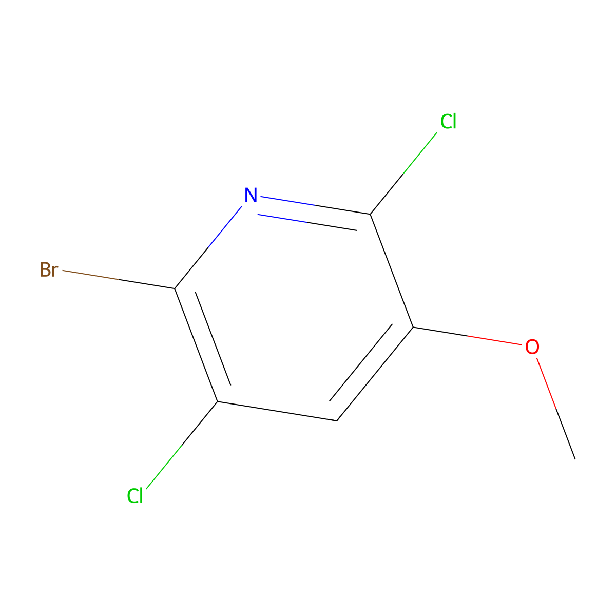 2-BRomo-3,6-dichloro-5-methoxypyridine molecular structure, CAS 2288709-43-1