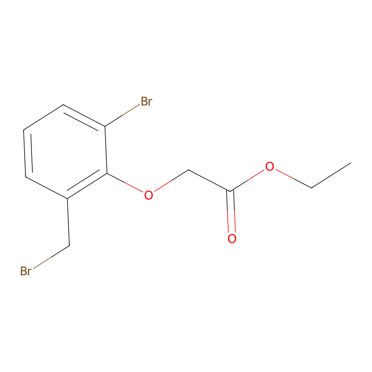 Ethyl 2-[2-bromo-6-(bromomethyl)phenoxy]acetate molecular structure, CAS 2288709-46-4