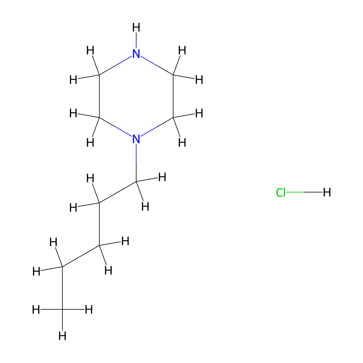 1-Pentylpiperazine hydrochloride molecular structure, CAS 2288709-47-5