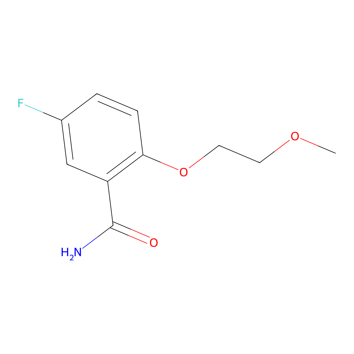 5-Fluoro-2-(2-methoxyethoxy)benzamide molecular structure, CAS 2288709-50-0