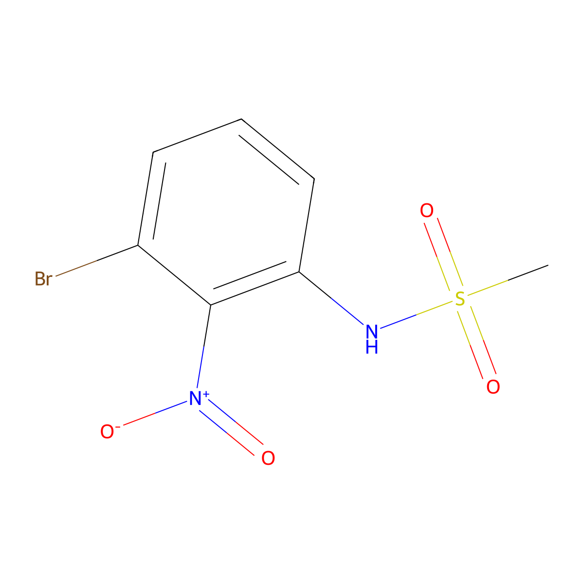 N-(3-Bromo-2-nitrophenyl)methanesulfonamide molecular structure, CAS 2288709-67-9