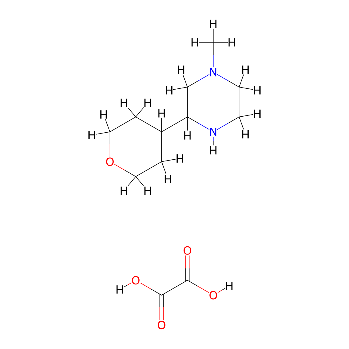 1-Methyl-3-(oxan-4-yl)piperazine oxalic acid molecular structure, CAS 2288709-72-6