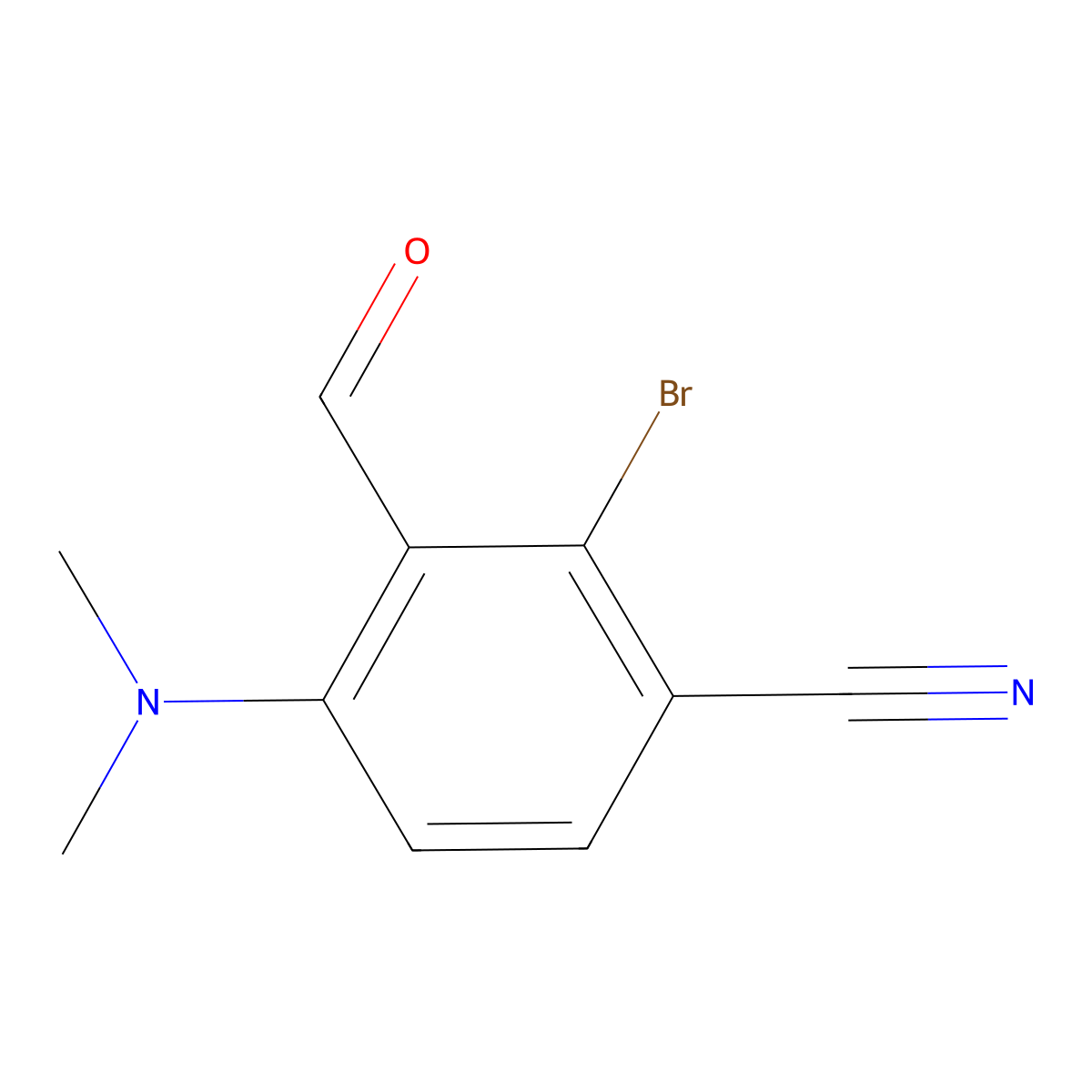 2-Bromo-4-(dimethylamino)-3-formylbenzonitrile molecular structure, CAS 2288709-78-2