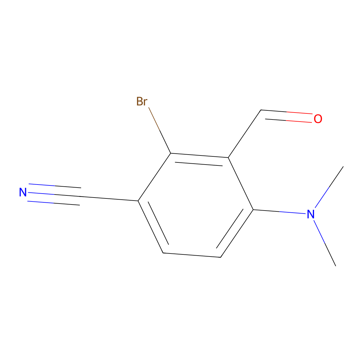 2-Bromo-4-(dimethylamino)-3-formylbenzonitrile molecular structure, CAS 2288709-78-2