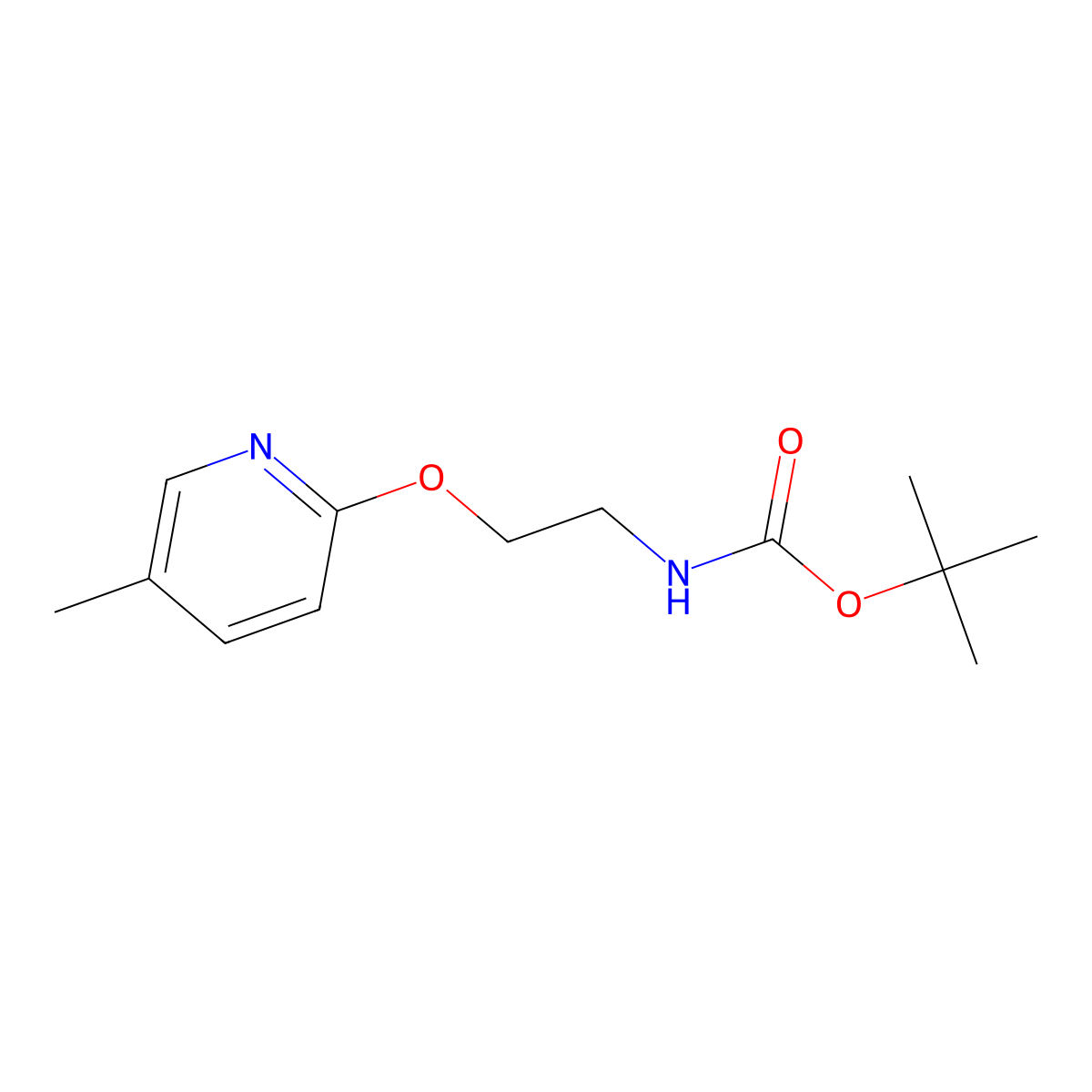 tert-Butyl N-{2-[(5-methylpyridin-2-yl)oxy]ethyl}carbamate molecular structure, CAS 2288709-84-0