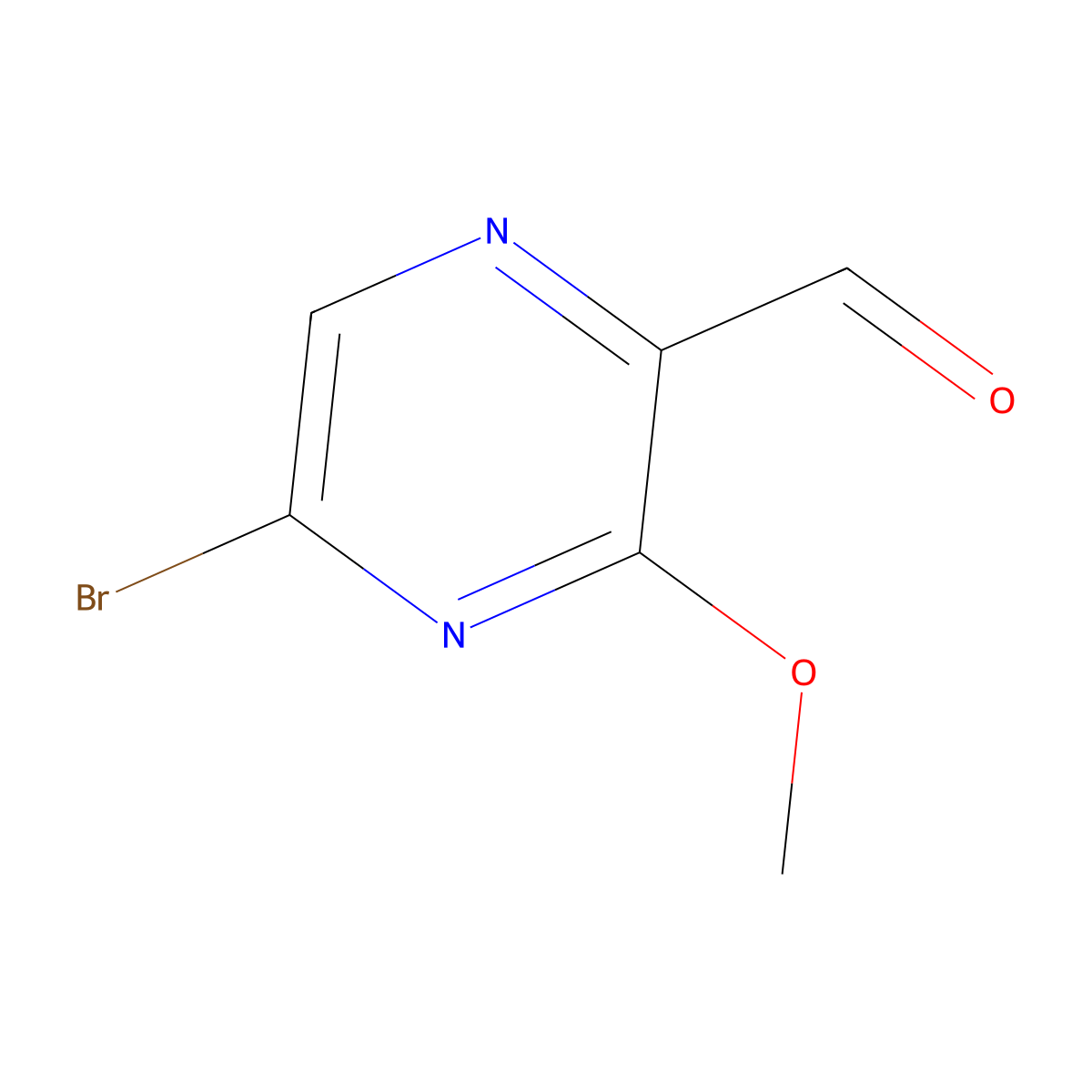 5-Bromo-3-methoxypyrazine-2-carbaldehyde molecular structure, CAS 2288709-85-1