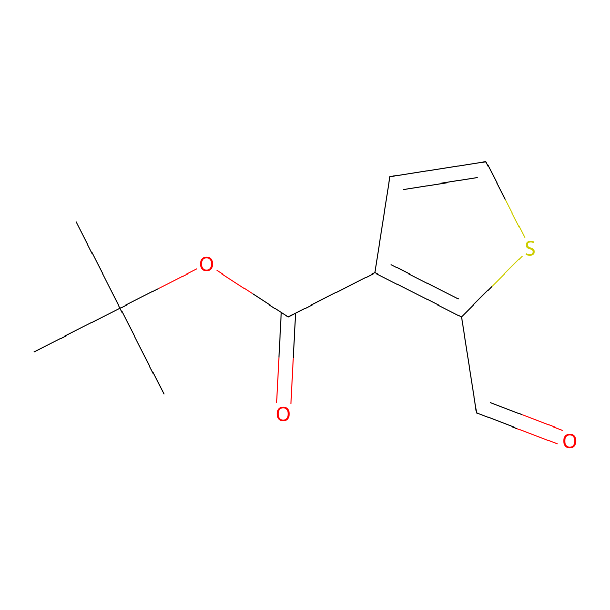 tert-Butyl 2-formylthiophene-3-carboxylate molecular structure, CAS 2288709-87-3