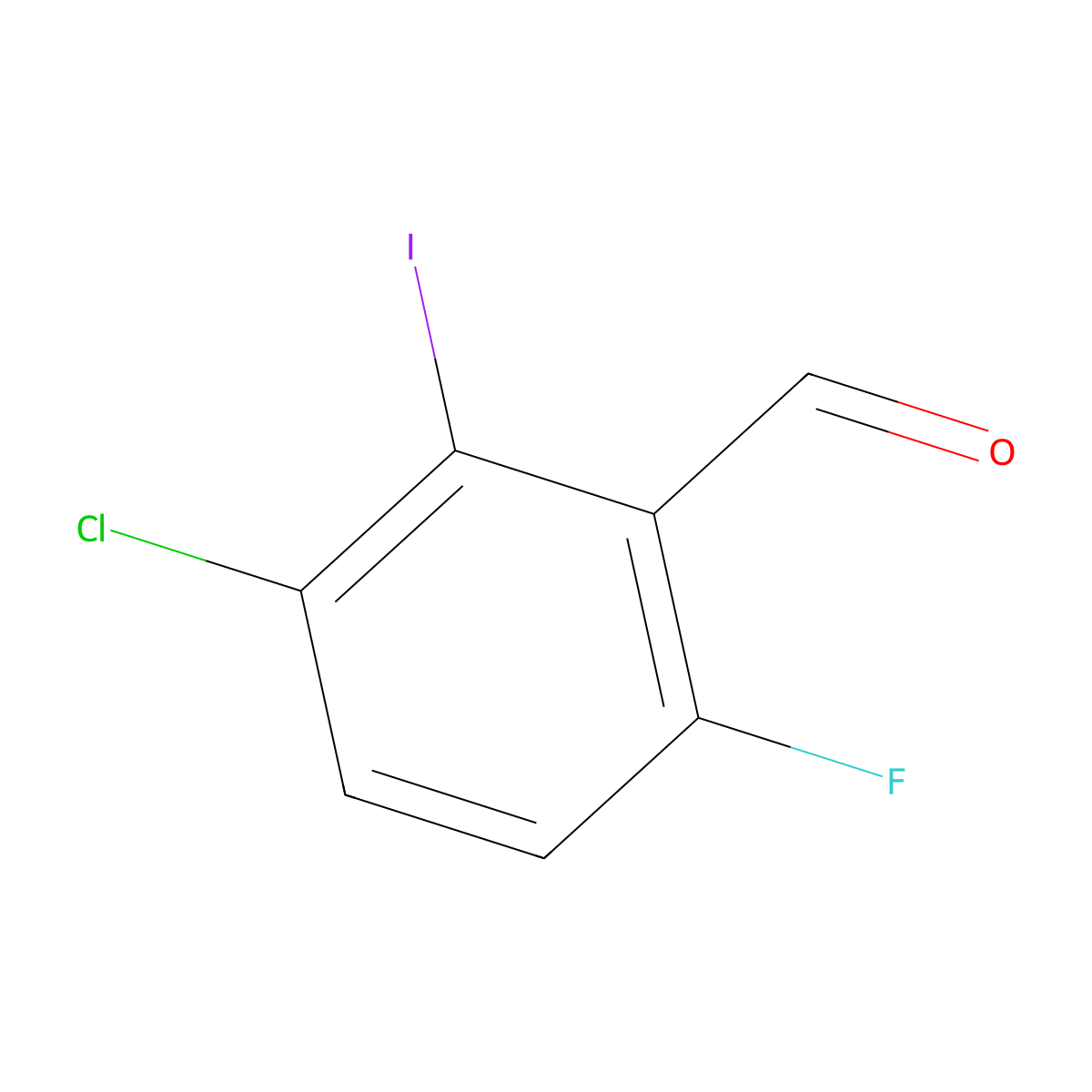 3-Chloro-6-fluoro-2-iodobenzaldehyde molecular structure, CAS 2288709-99-7