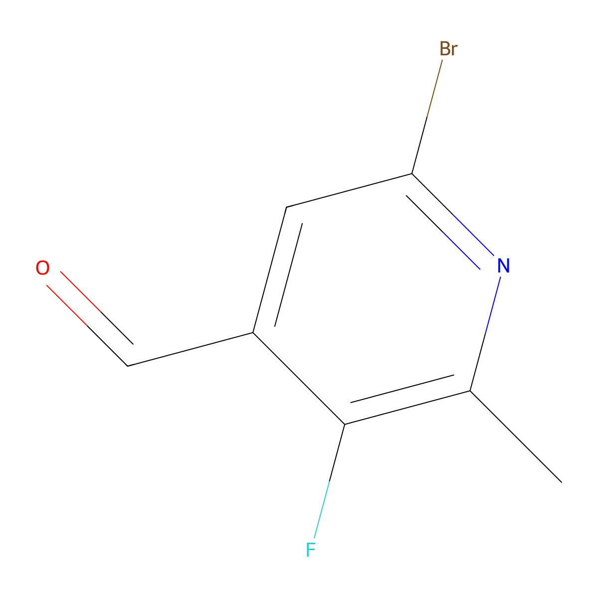 6-Bromo-3-fluoro-2-methylpyridine-4-carbaldehyde molecular structure, CAS 2288710-04-1