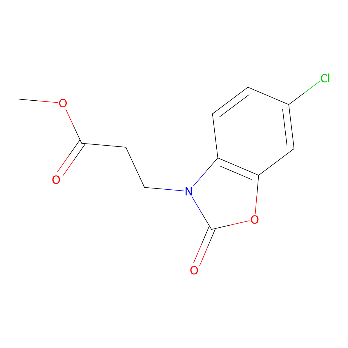 MEthyl 3-(6-chloro-2-oxo-1,3-benzoxazol-3-yl)propanoate molecular structure, CAS 2288710-10-9