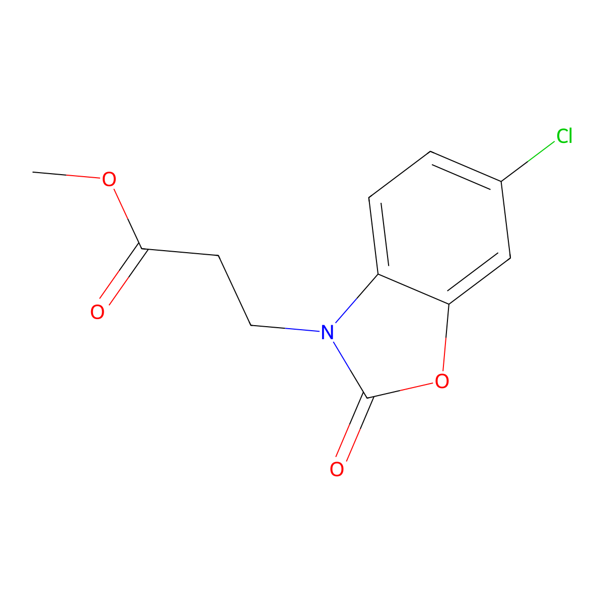MEthyl 3-(6-chloro-2-oxo-1,3-benzoxazol-3-yl)propanoate molecular structure, CAS 2288710-10-9