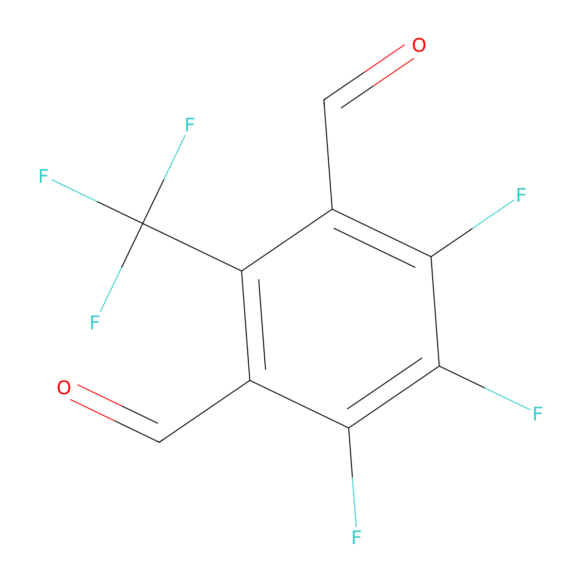 4,5,6-Trifluoro-2-(trifluoromethyl)benzene-1,3-dicarbaldehyde molecular structure, CAS 2288710-22-3