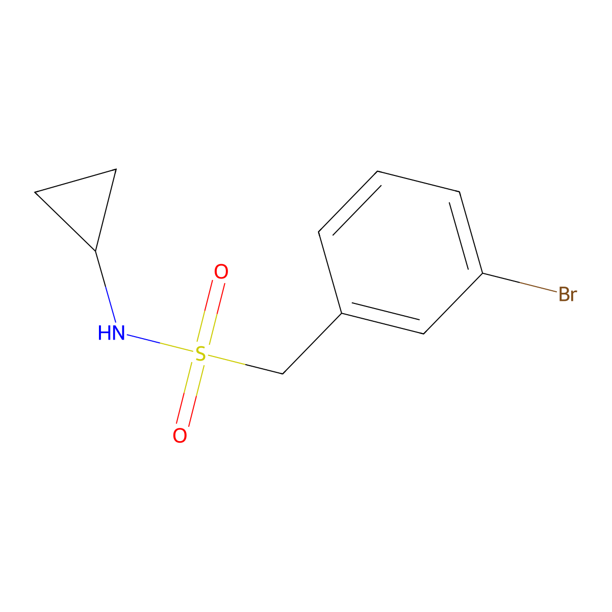 1-(3-Bromophenyl)-N-cyclopropylmethanesulfonamide molecular structure, CAS 2288710-24-5