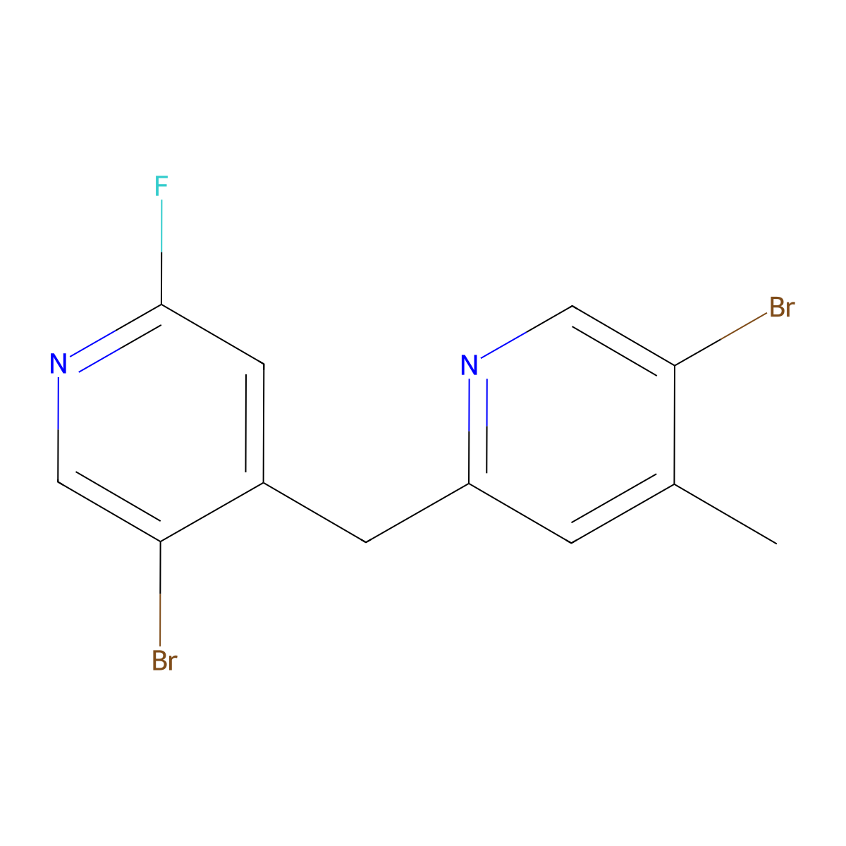 5-BRomo-2-[(5-bromo-2-fluoropyridin-4-yl)methyl]-4-methylpyridine molecular structure, CAS 2288710-29-0