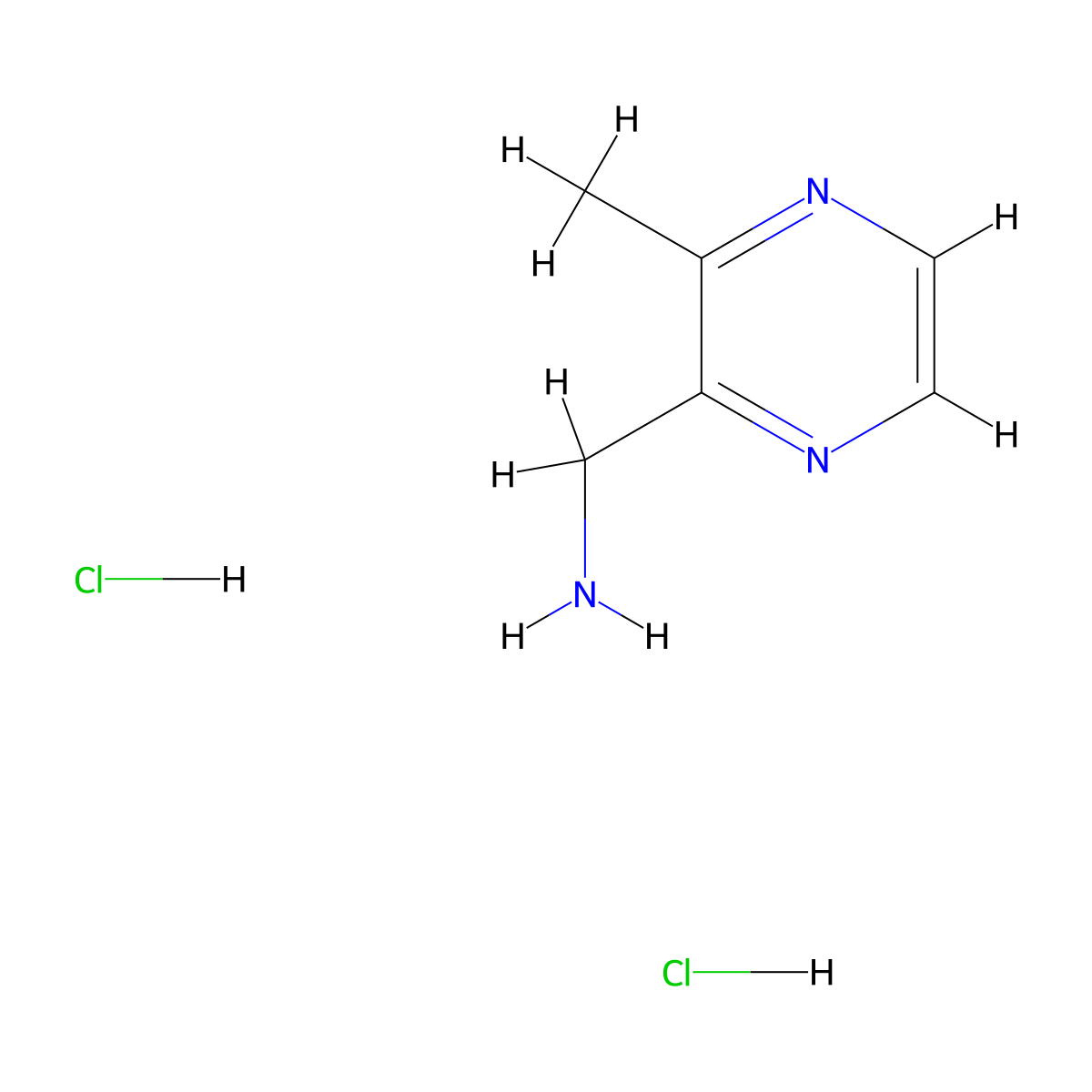(3-Methylpyrazin-2-yl)methanamine dihydrochloride molecular structure, CAS 2288710-30-3