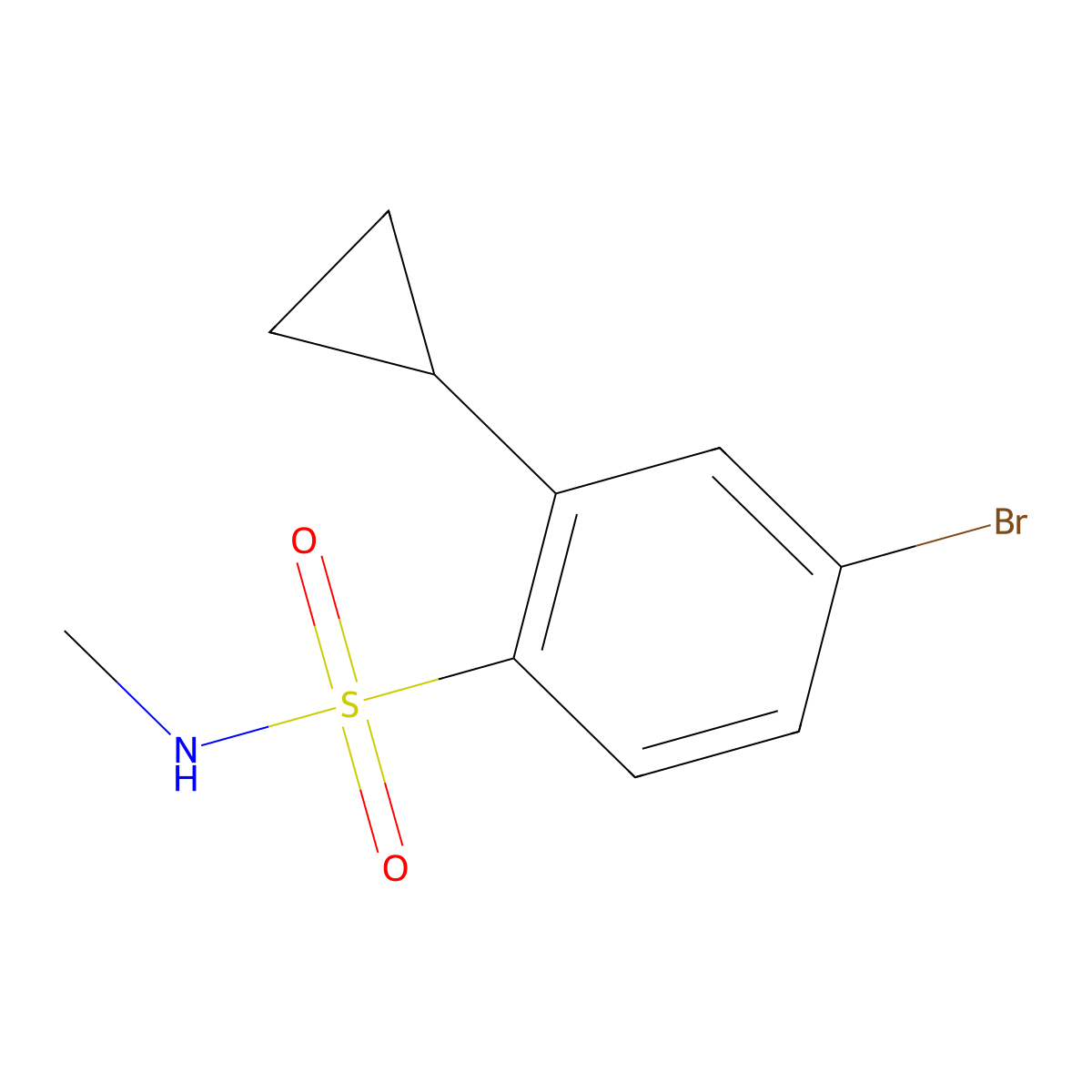 4-Bromo-2-cyclopropyl-N-methylbenzenesulfonamide molecular structure, CAS 2288710-31-4