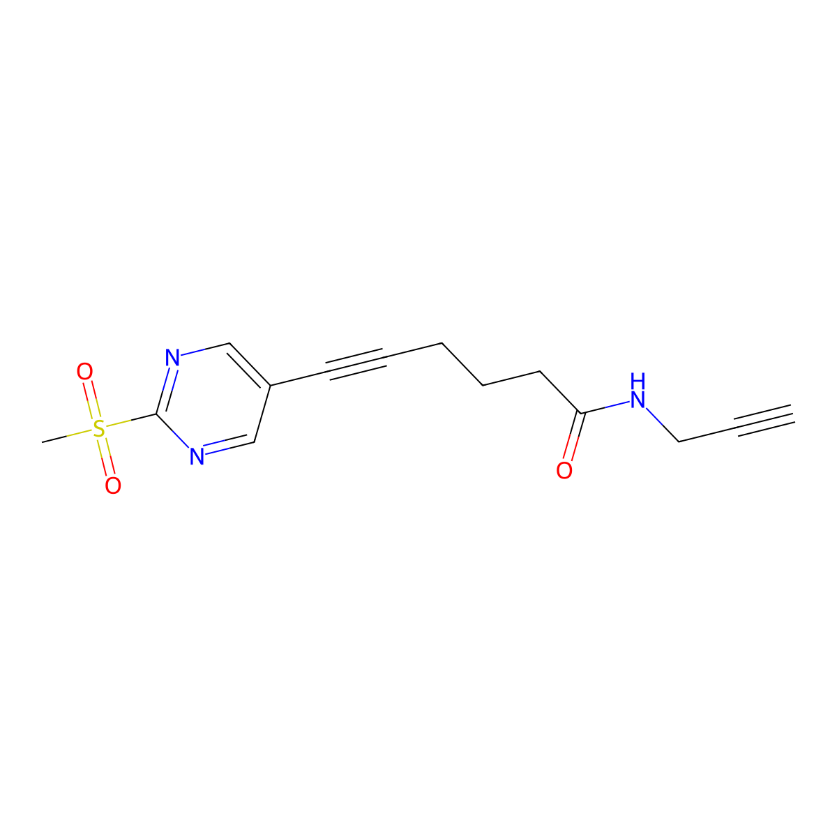 6-(2-(Methylsulfonyl)pyrimidin-5-yl)-N-(prop-2-yn-1-yl)hex-5-ynamide molecular structure, CAS 2288710-39-2