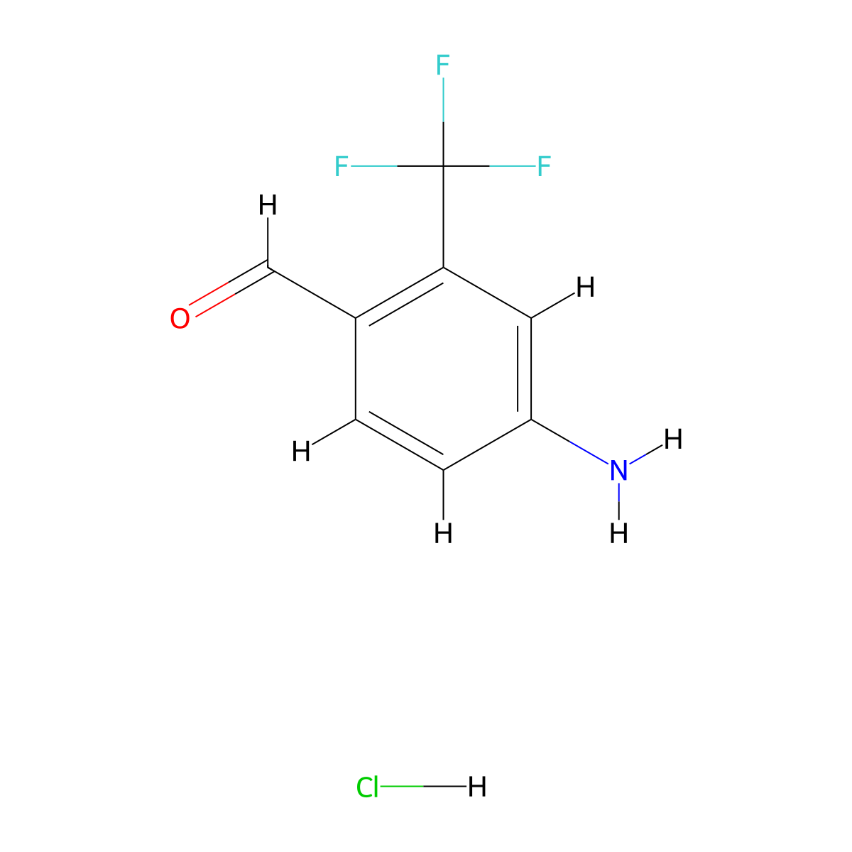 4-Amino-2-(trifluoromethyl)benzaldehyde hydrochloride molecular structure, CAS 2288710-41-6