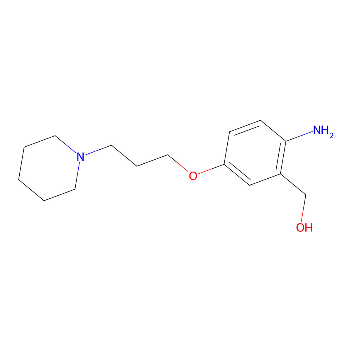 (2-Amino-5-(3-(piperidin-1-yl)propoxy)phenyl)methanol molecular structure, CAS 2288710-47-2