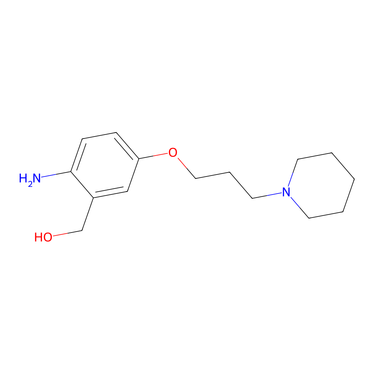 (2-Amino-5-(3-(piperidin-1-yl)propoxy)phenyl)methanol molecular structure, CAS 2288710-47-2