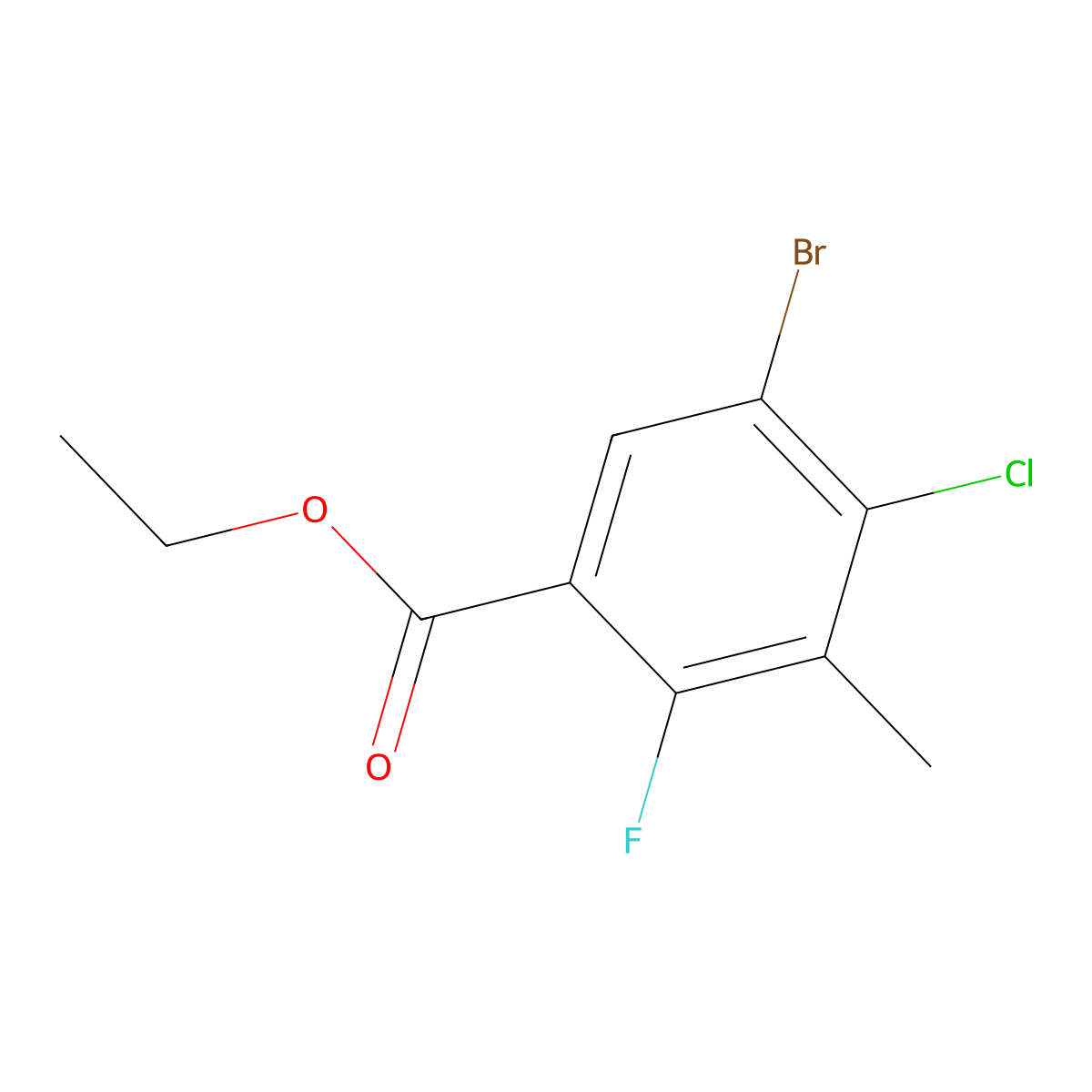 EThyl 5-bromo-4-chloro-2-fluoro-3-methylbenzoate molecular structure, CAS 2288710-48-3
