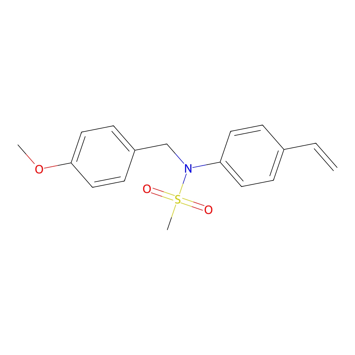 N-(4-Ethenylphenyl)-N-(4-methoxybenzyl)methanesulfonamide molecular structure, CAS 2288710-51-8
