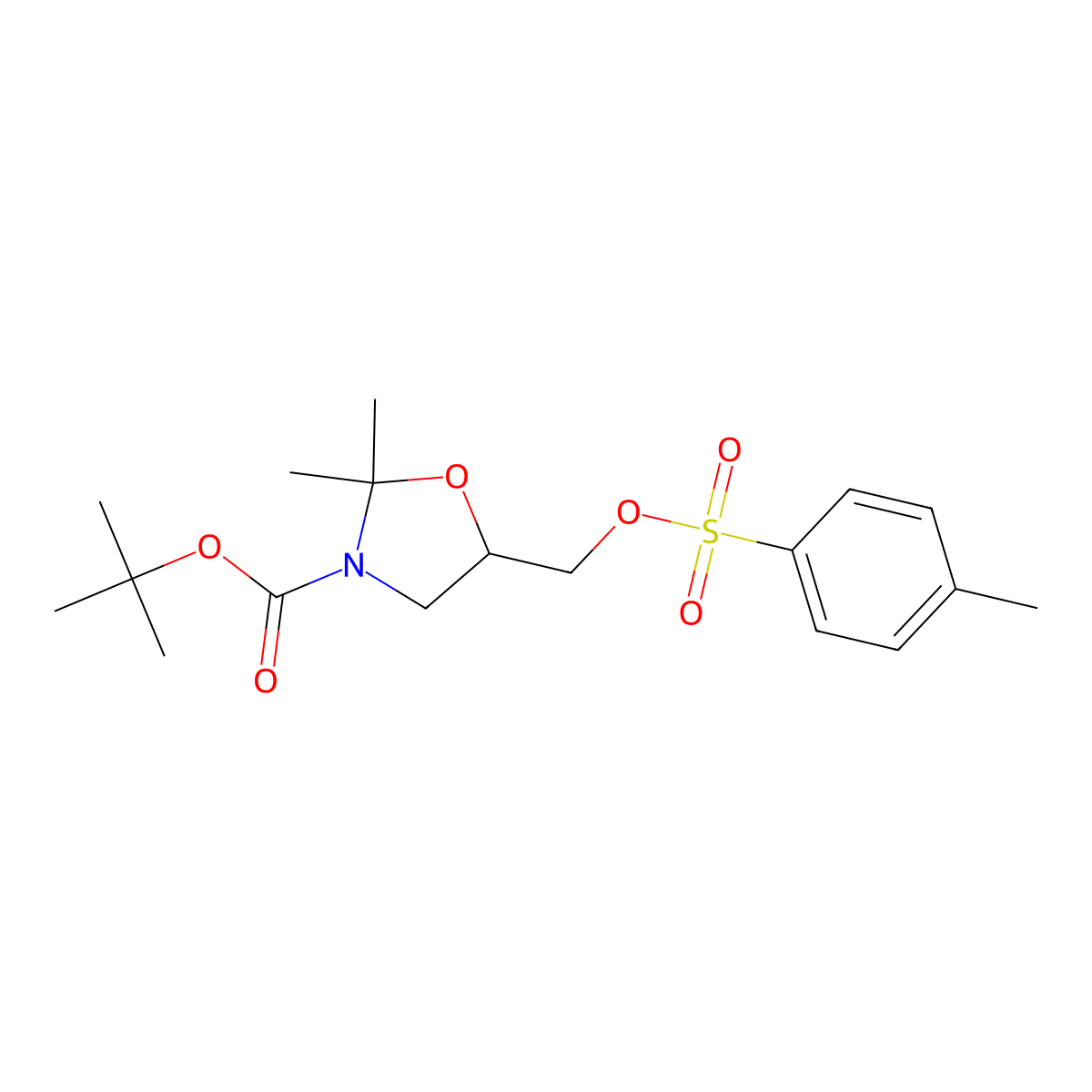 tert-Butyl 2,2-dimethyl-5-({[(4-methylbenzene)sulfonyl]oxy}methyl)-1,3-oxazolidine-3-carboxylate molecular structure, CAS 2288710-60-9