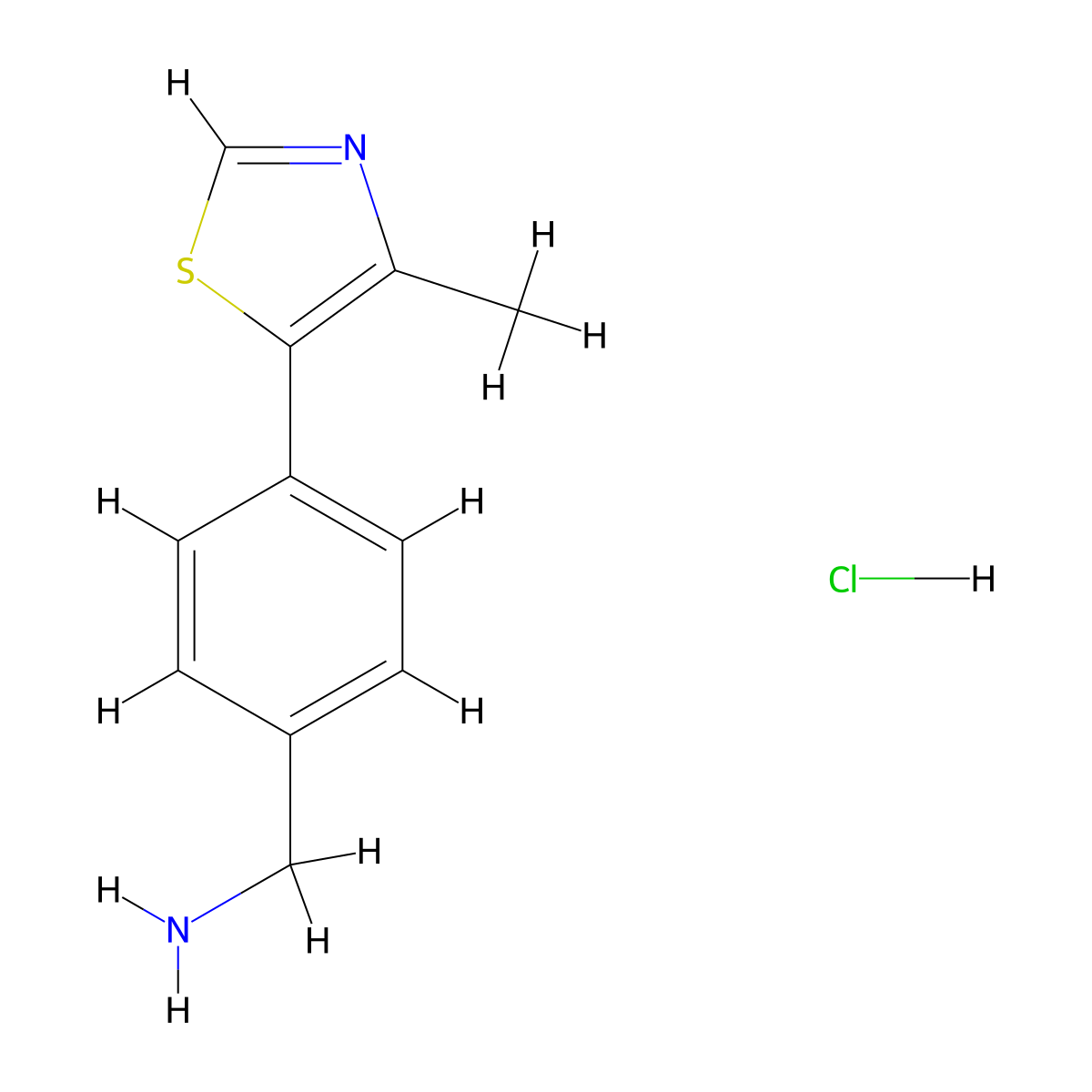 (4-(4-Methylthiazol-5-yl)phenyl)methanamine hydrochloride molecular structure, CAS 2288710-66-5