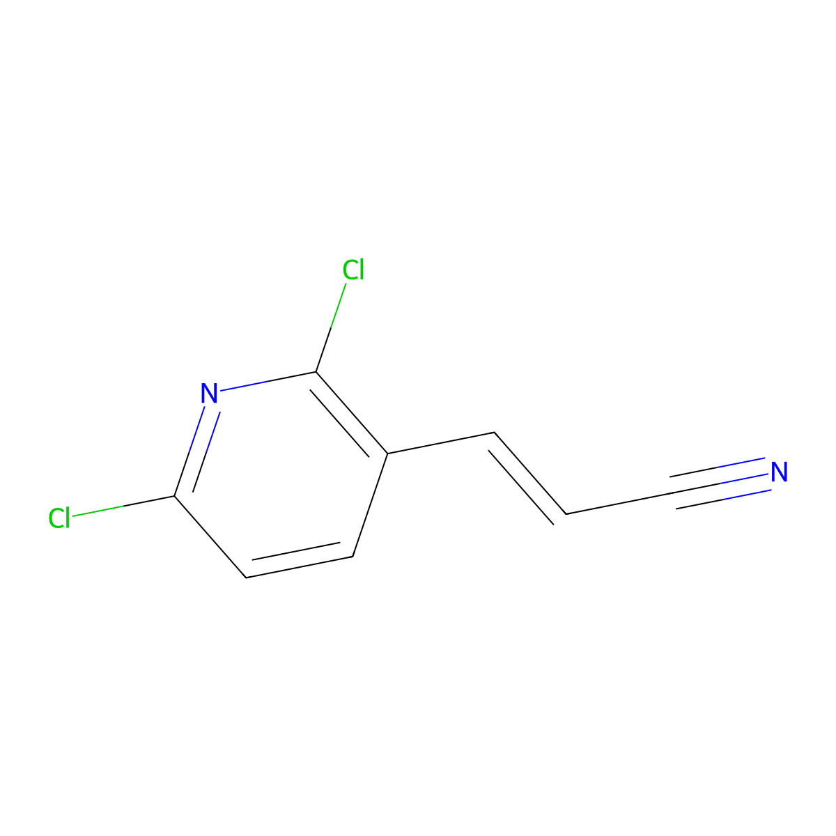 (2E)-3-(2,6-DIchloropyridin-3-yl)prop-2-enenitrile molecular structure, CAS 2288716-10-7