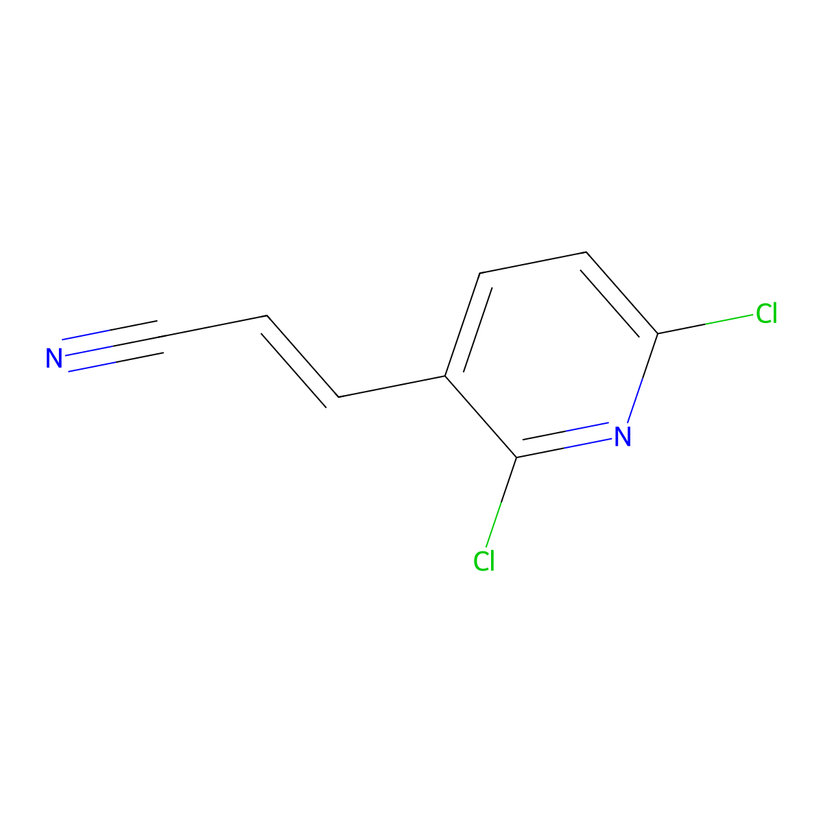 (2E)-3-(2,6-DIchloropyridin-3-yl)prop-2-enenitrile molecular structure, CAS 2288716-10-7