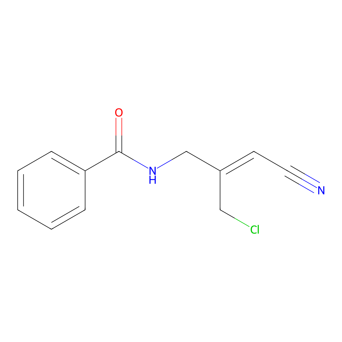 N-[(2E)-2-(Chloromethyl)-3-cyanoprop-2-en-1-yl]benzamide molecular structure, CAS 2288716-11-8