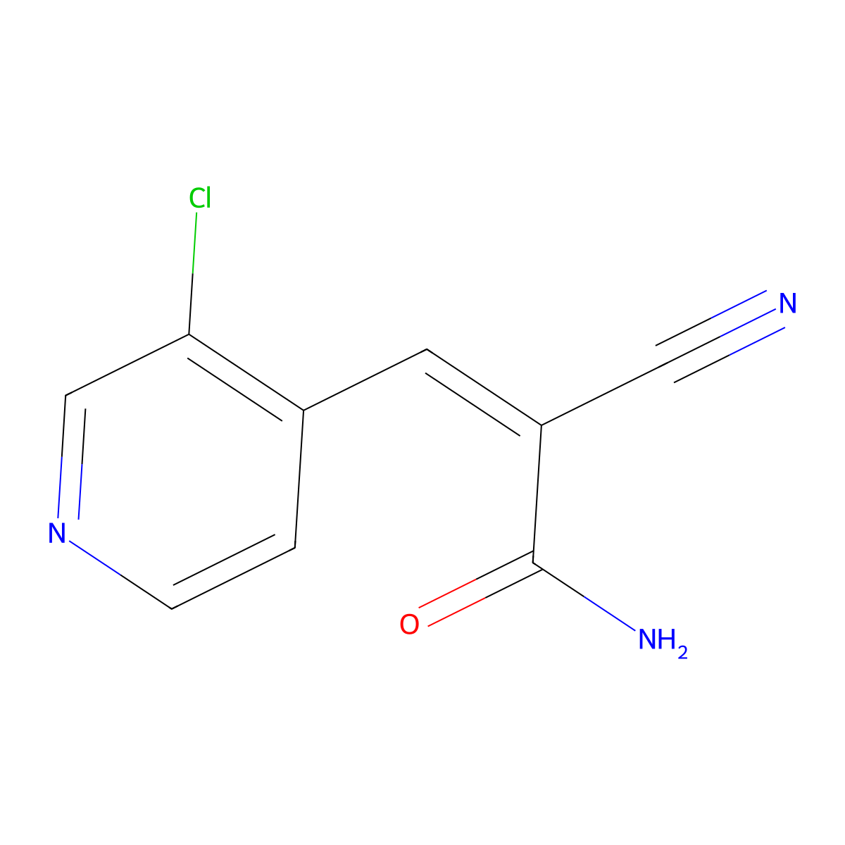(2E)-3-(3-chloropyridin-4-yl)-2-cyanoprop-2-enamide molecular structure, CAS 2288716-14-1