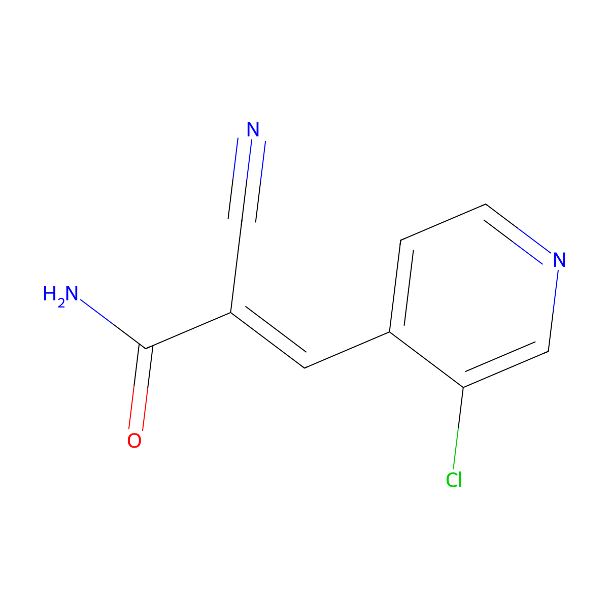 (2E)-3-(3-chloropyridin-4-yl)-2-cyanoprop-2-enamide molecular structure, CAS 2288716-14-1