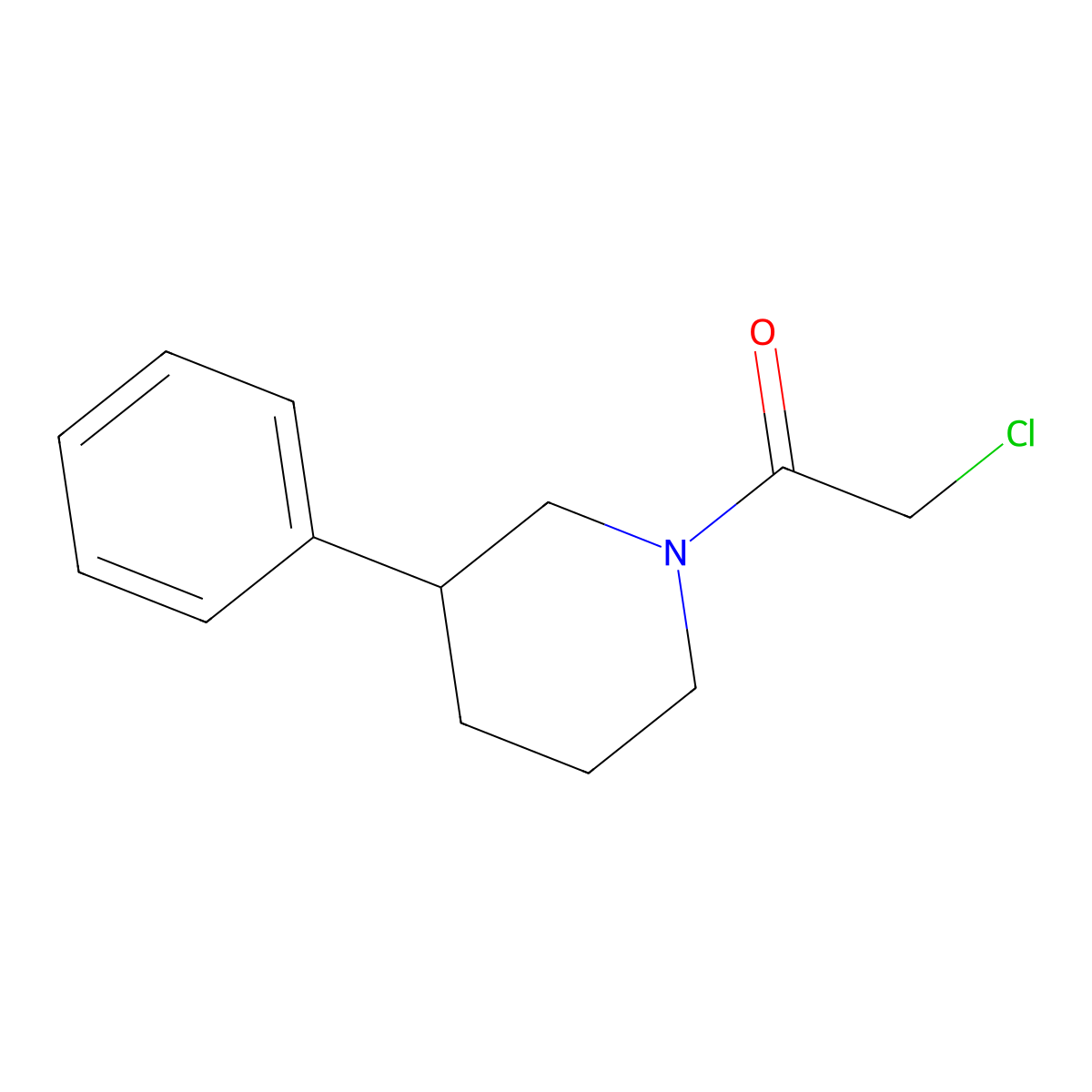 2-Chloro-1-(3-phenylpiperidin-1-yl)ethanone molecular structure, CAS 228877-94-9