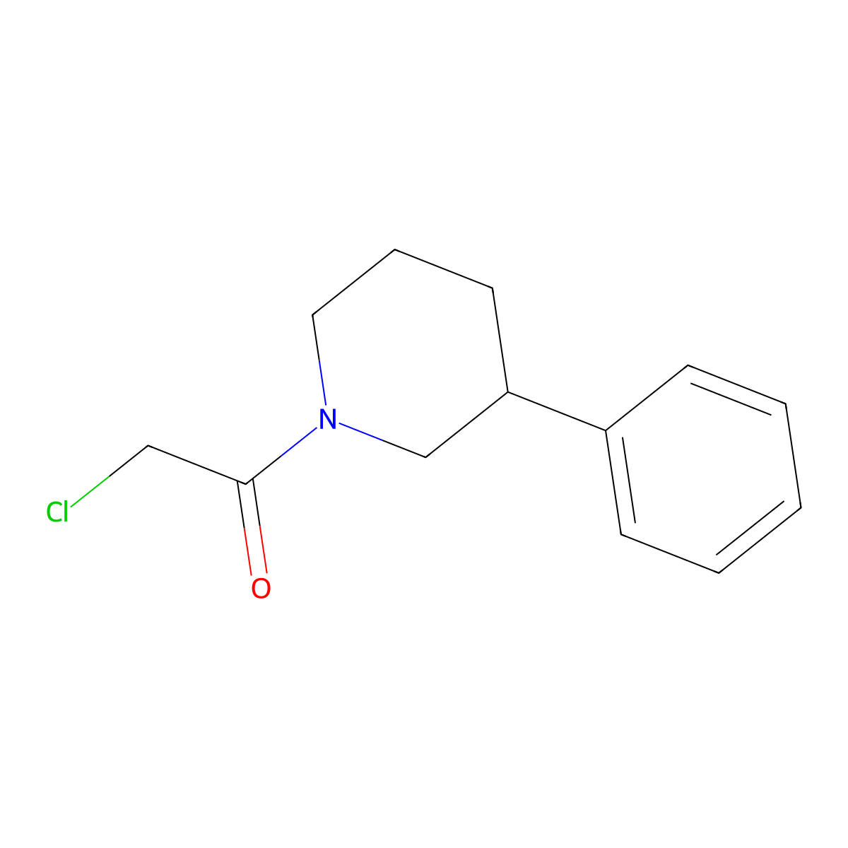 2-Chloro-1-(3-phenylpiperidin-1-yl)ethanone molecular structure, CAS 228877-94-9