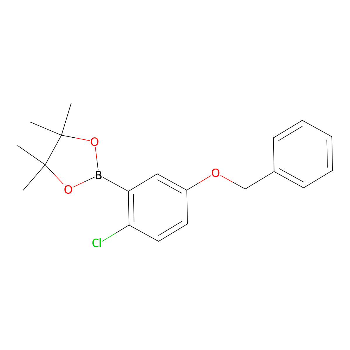 2-(5-(Benzyloxy)-2-chlorophenyl)-4,4,5,5-tetramethyl-1,3,2-dioxaborolane molecular structure, CAS 2288785-90-8