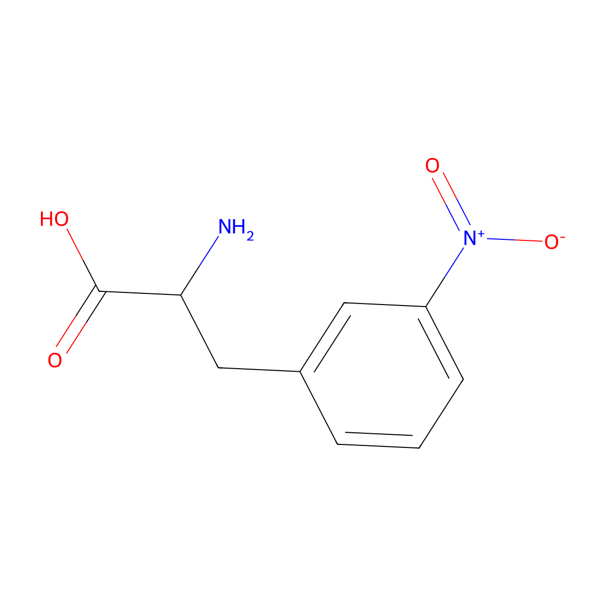 2-Amino-3-(3-nitrophenyl)propanoic acid molecular structure, CAS 22888-56-8