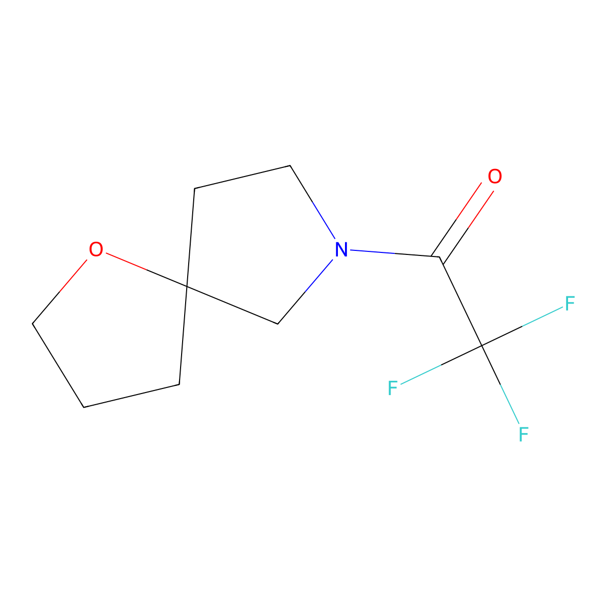 2,2,2-Trifluoro-1-{1-oxa-7-azaspiro[4.4]nonan-7-yl}ethan-1-one molecular structure, CAS 2288889-80-3