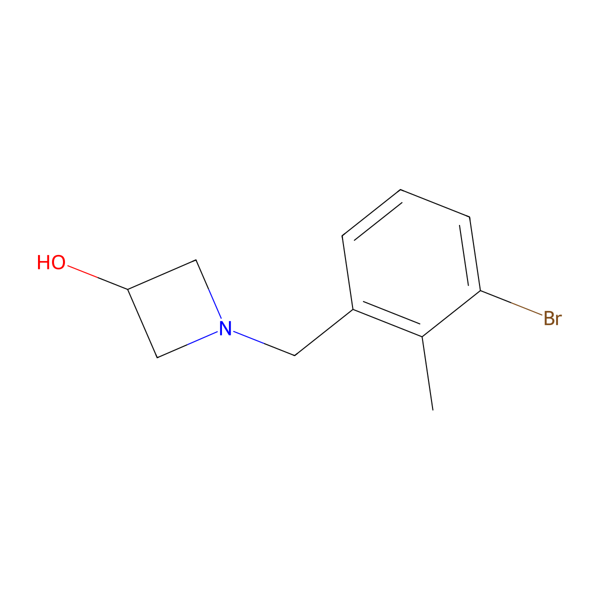 1-[(3-Bromo-2-methylphenyl)methyl]-3-azetidinol molecular structure, CAS 2288912-07-0