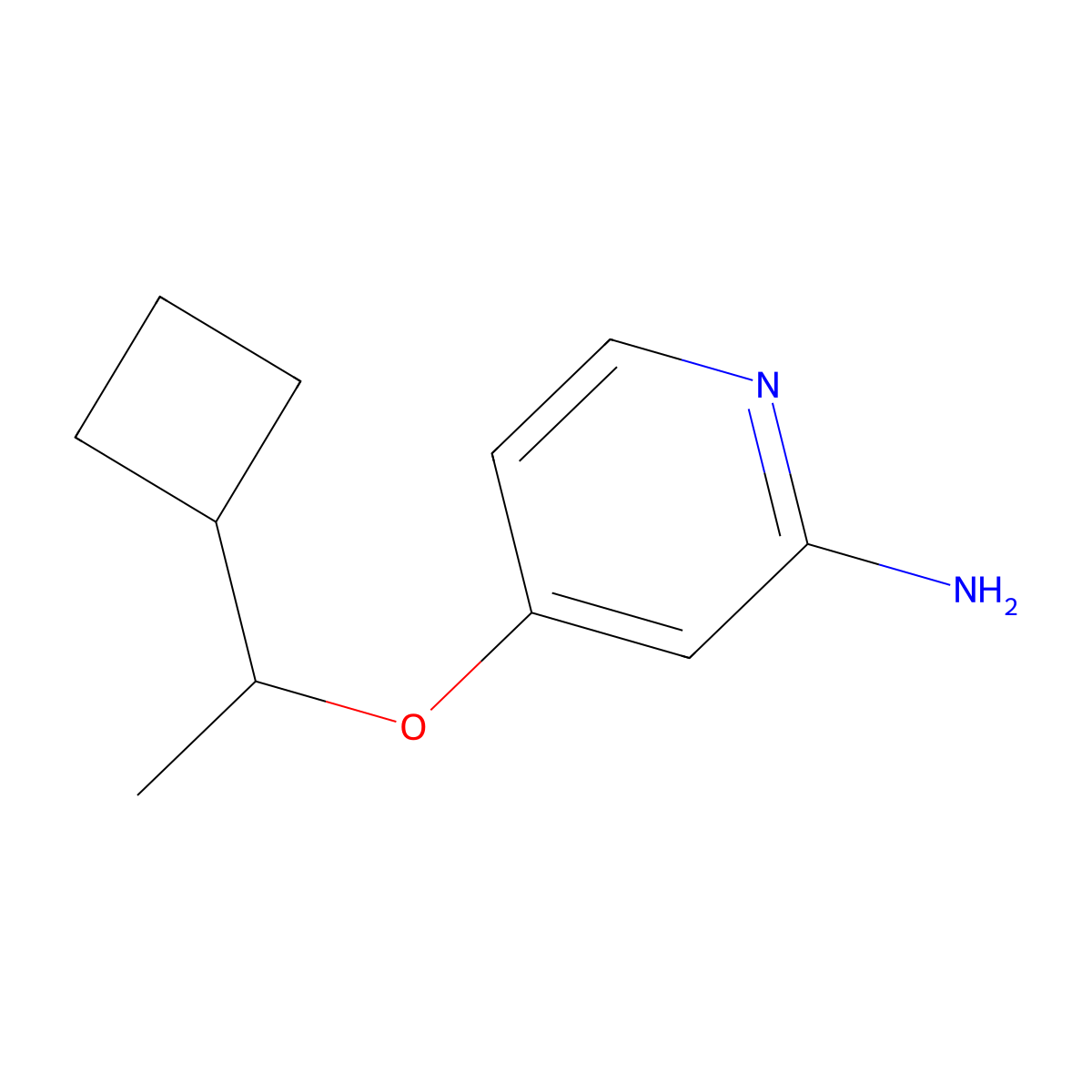 4-(1-Cyclobutylethoxy)pyridin-2-amine molecular structure, CAS 2288954-81-2