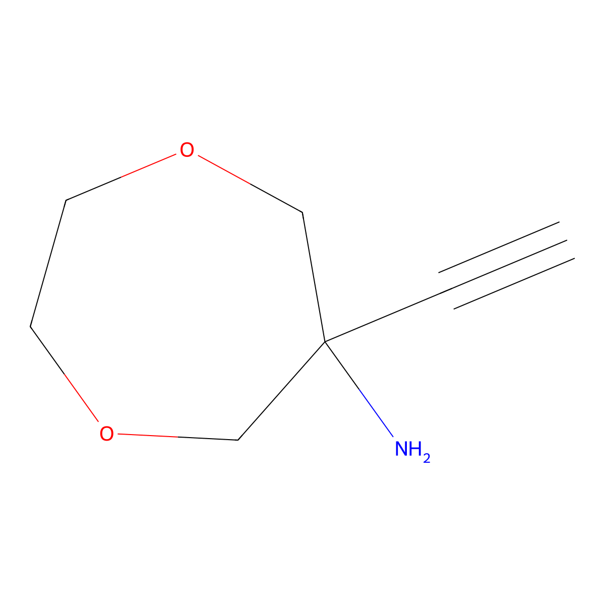 6-Ethynyl-1,4-dioxepan-6-amine molecular structure, CAS 2288991-67-1