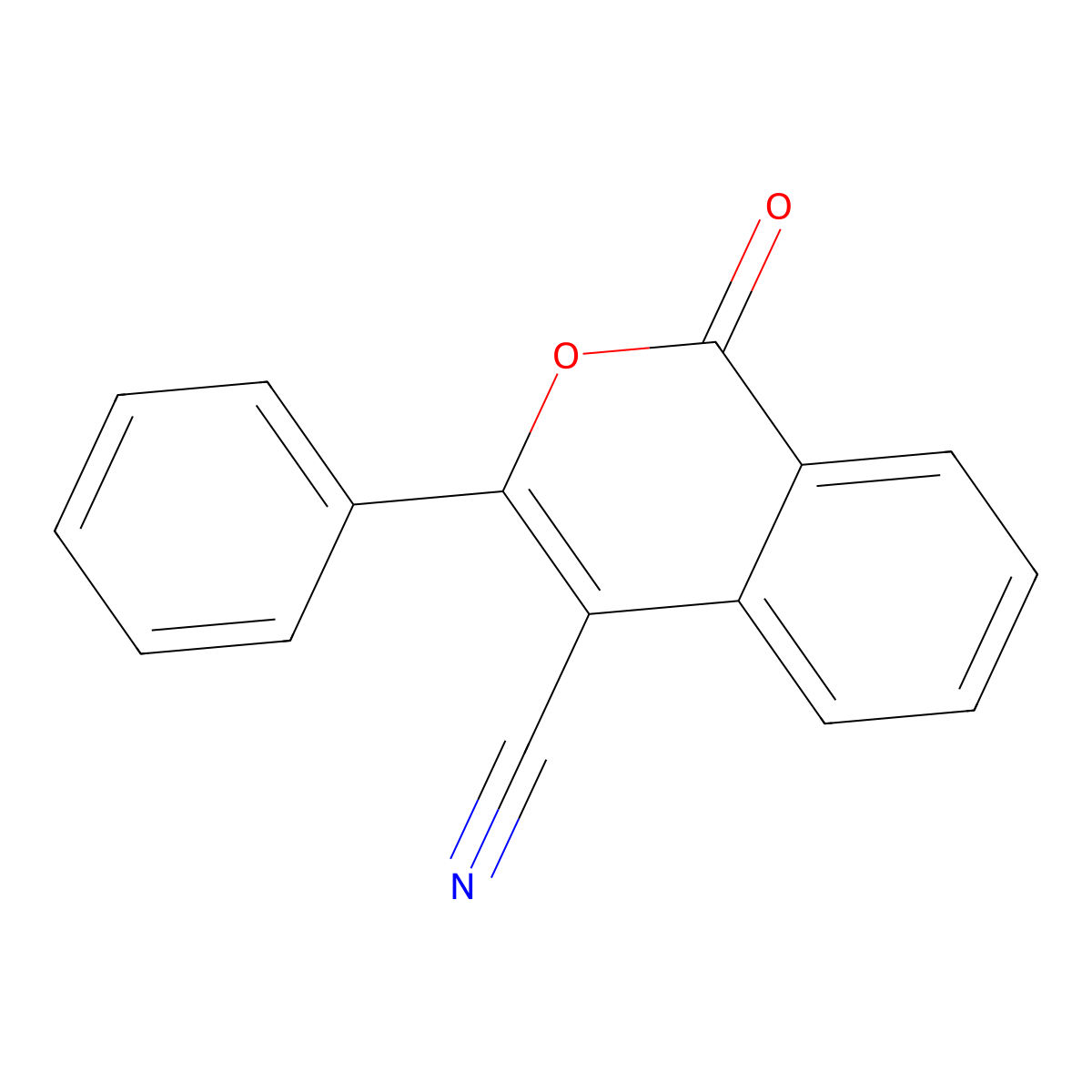 1-oxo-3-phenyl-1H-isochromene-4-carbonitrile molecular structure, CAS 2289-04-5