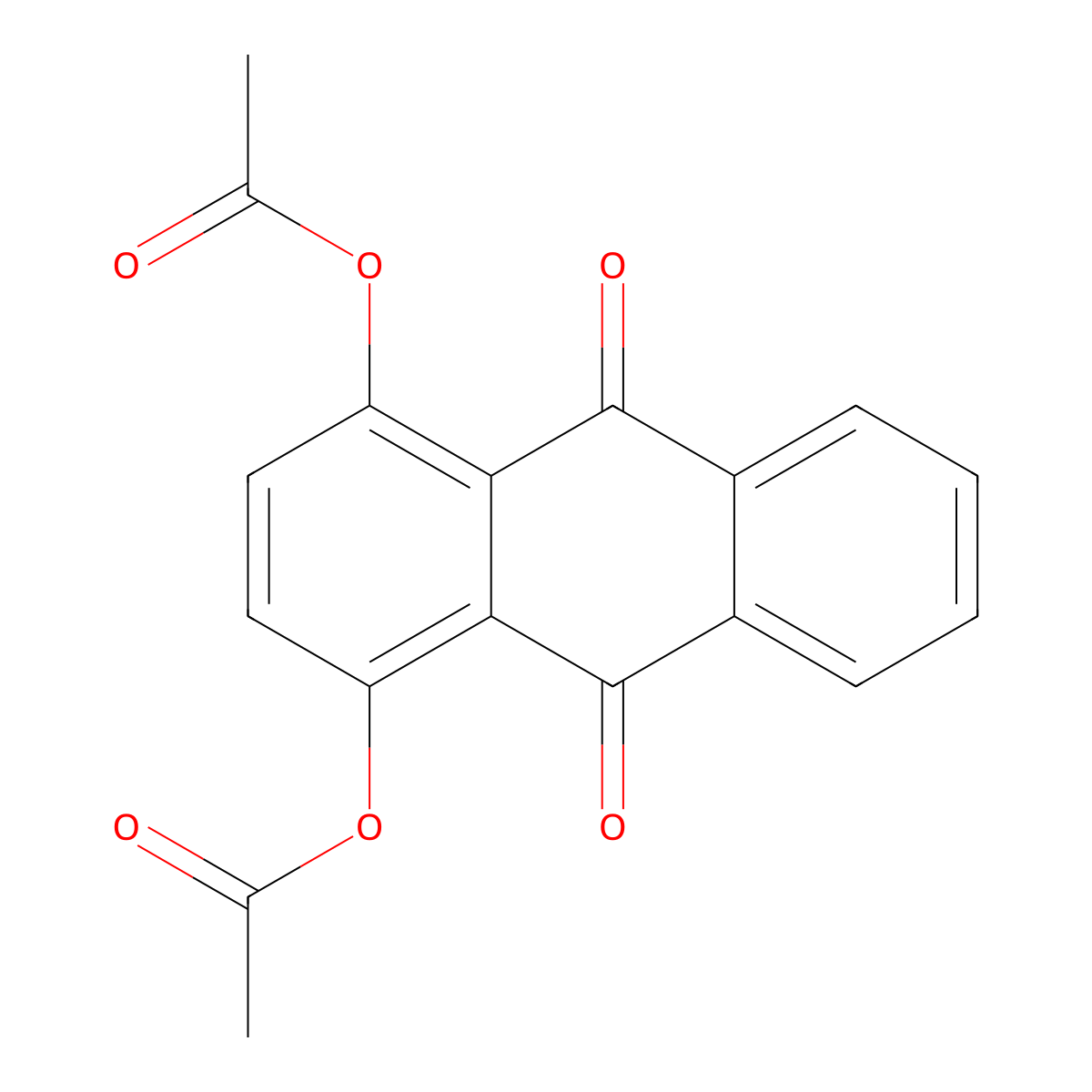 9,10-Anthracenedione, 1,4-bis(acetyloxy)- molecular structure, CAS 2289-36-3